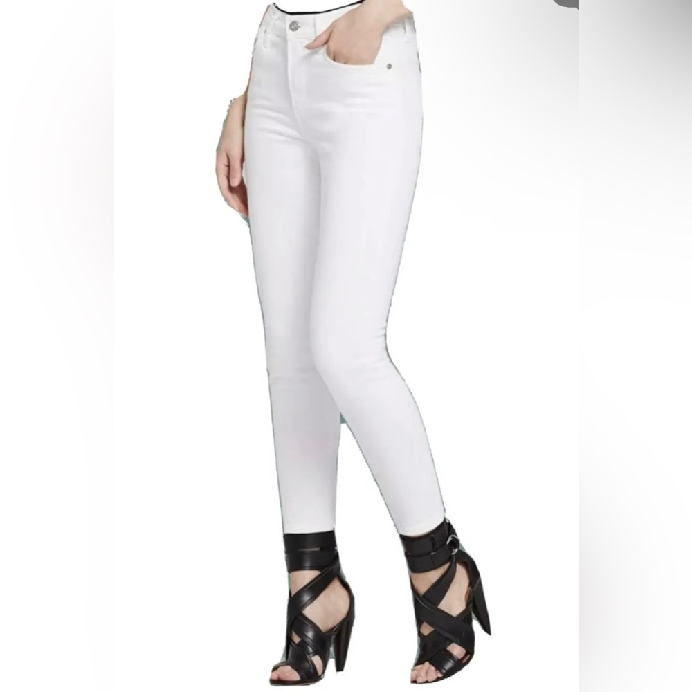 Citizens of Humanity Rocket Crop High Rise Skinny Jeans Optic White Denim sz 28